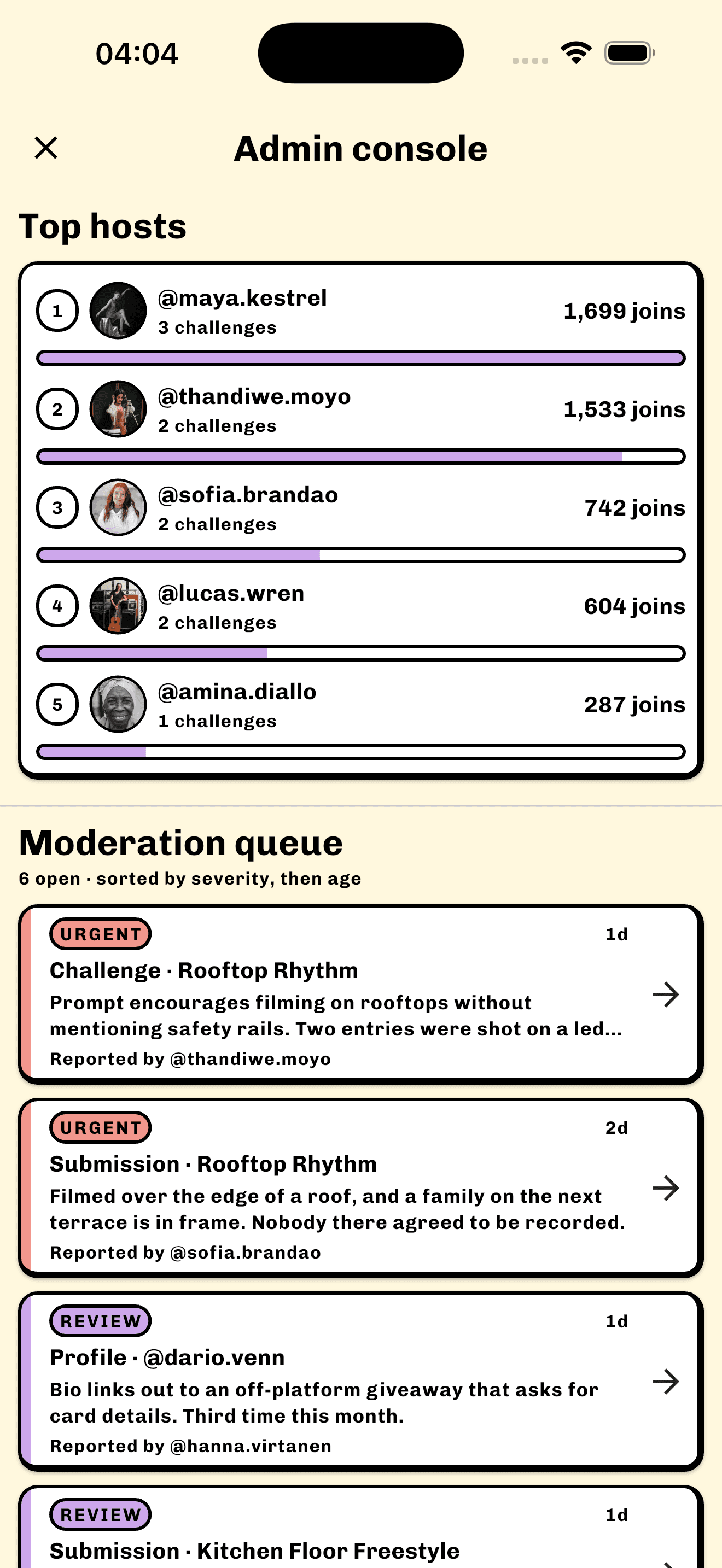 Clippoll — MODERATION QUEUE