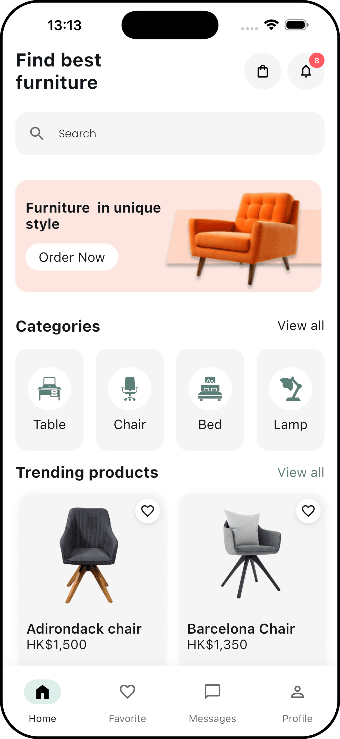 FurnSpace — HOME DASHBOARD