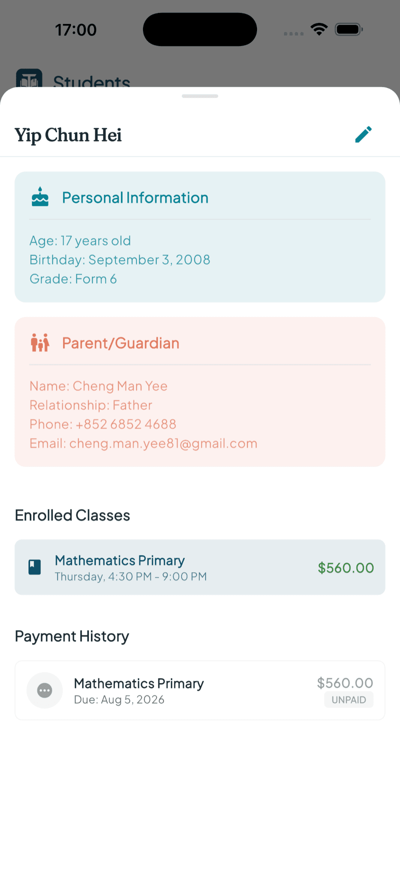 Tutorify — STUDENT PROFILE
