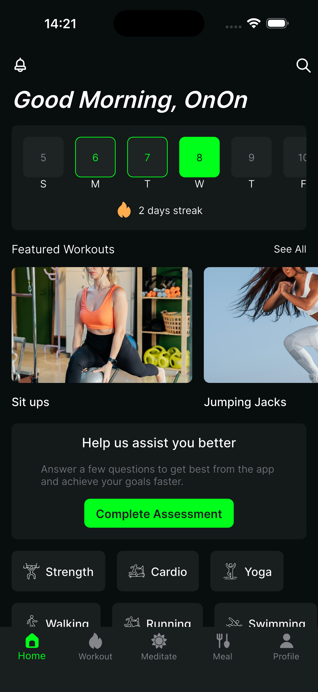 DASHBOARD & STREAKS screenshot