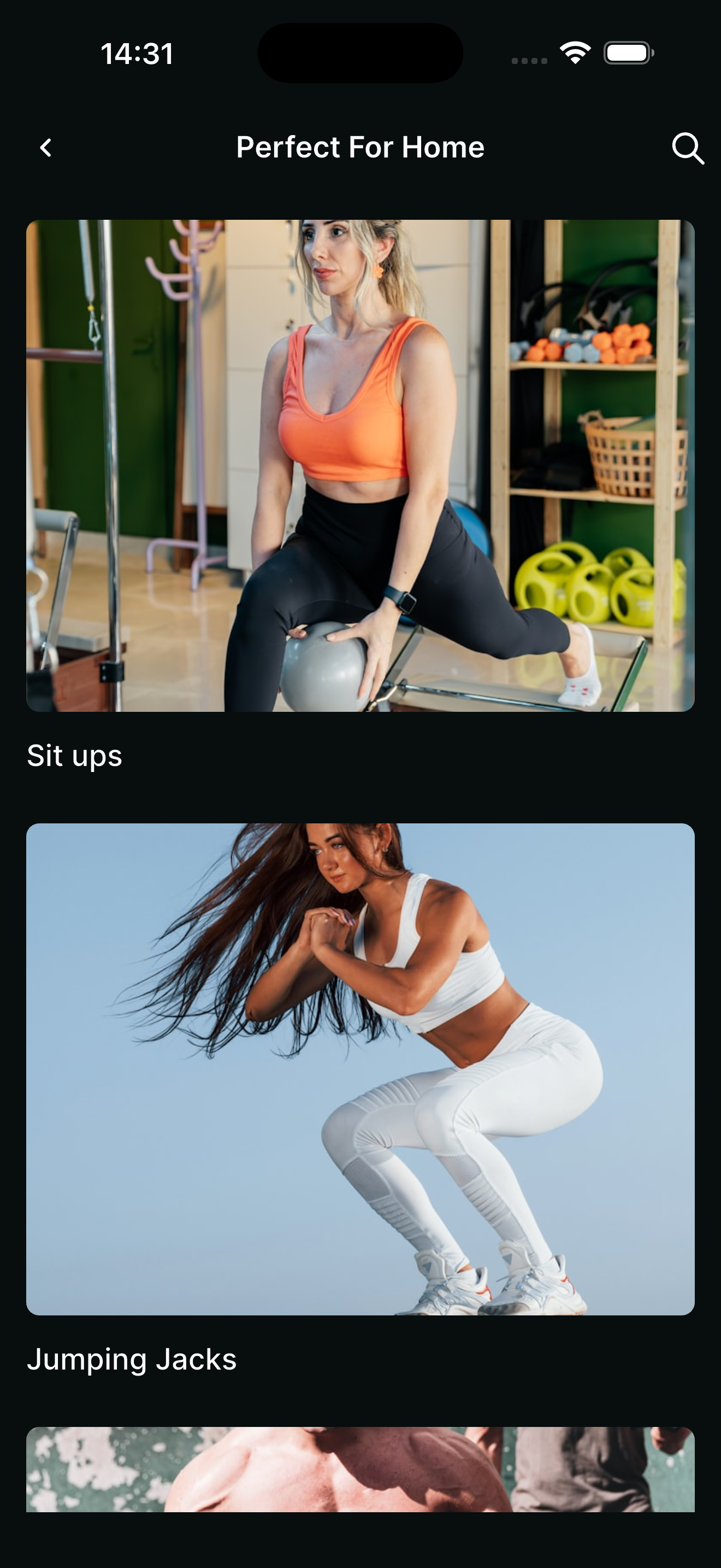 FEATURED WORKOUTS screenshot