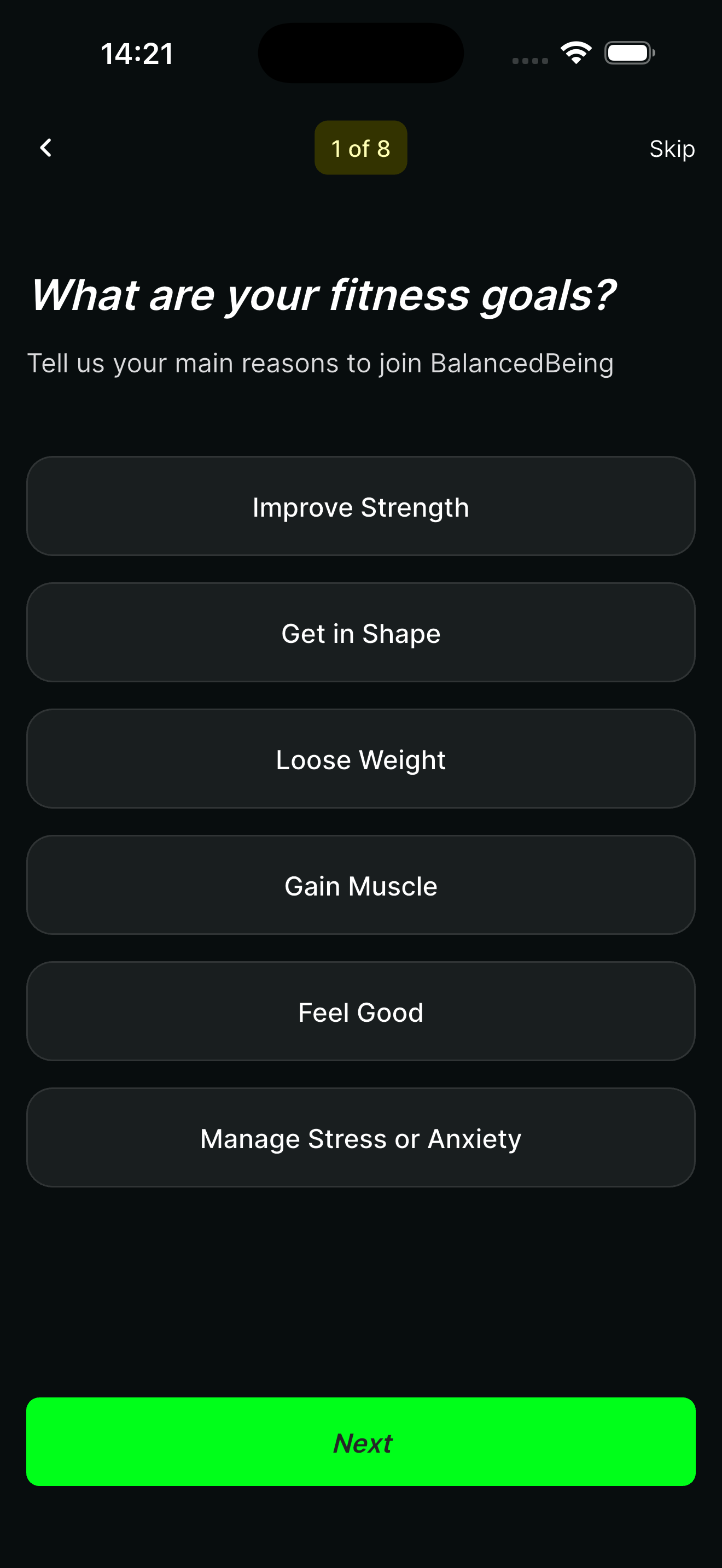 ONBOARDING ASSESSMENT screenshot