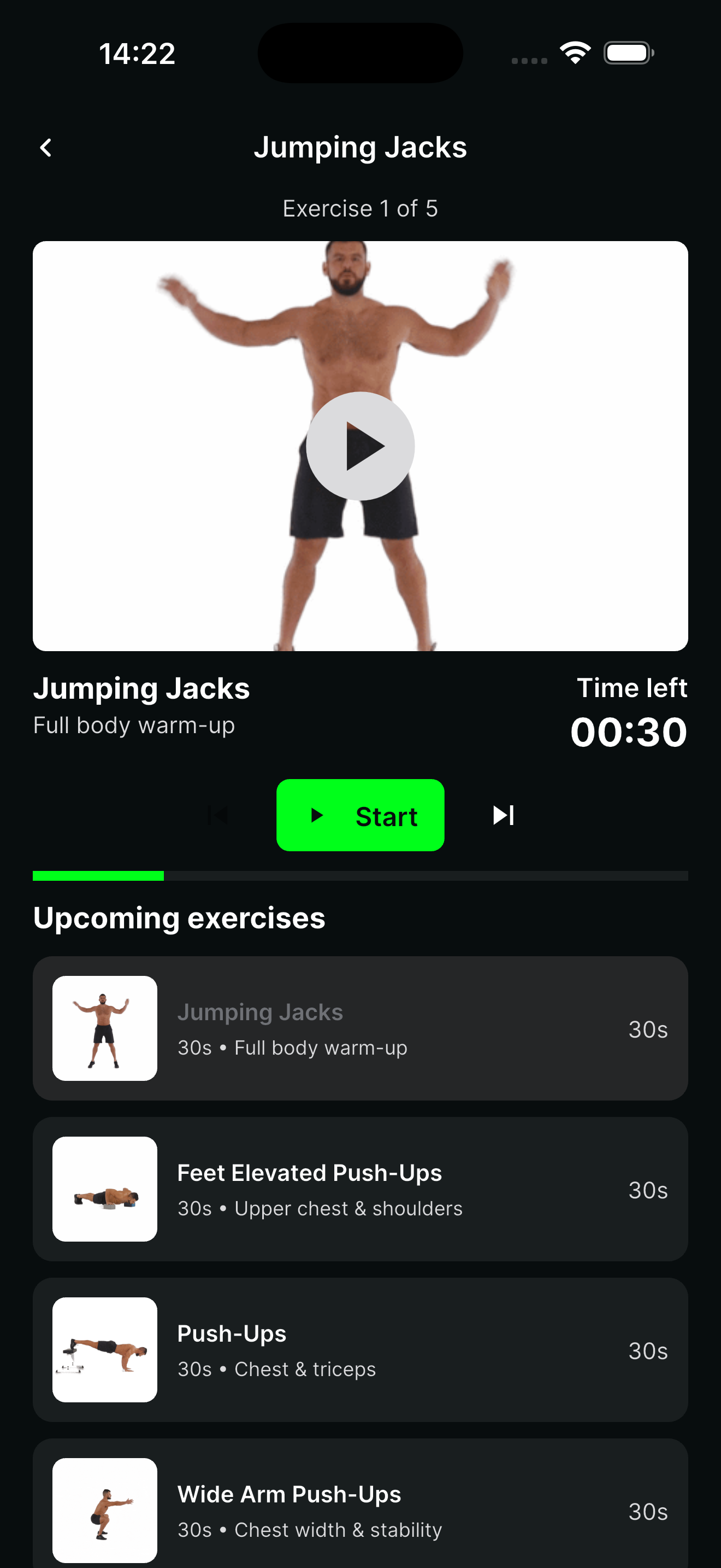 WORKOUT EXECUTION screenshot