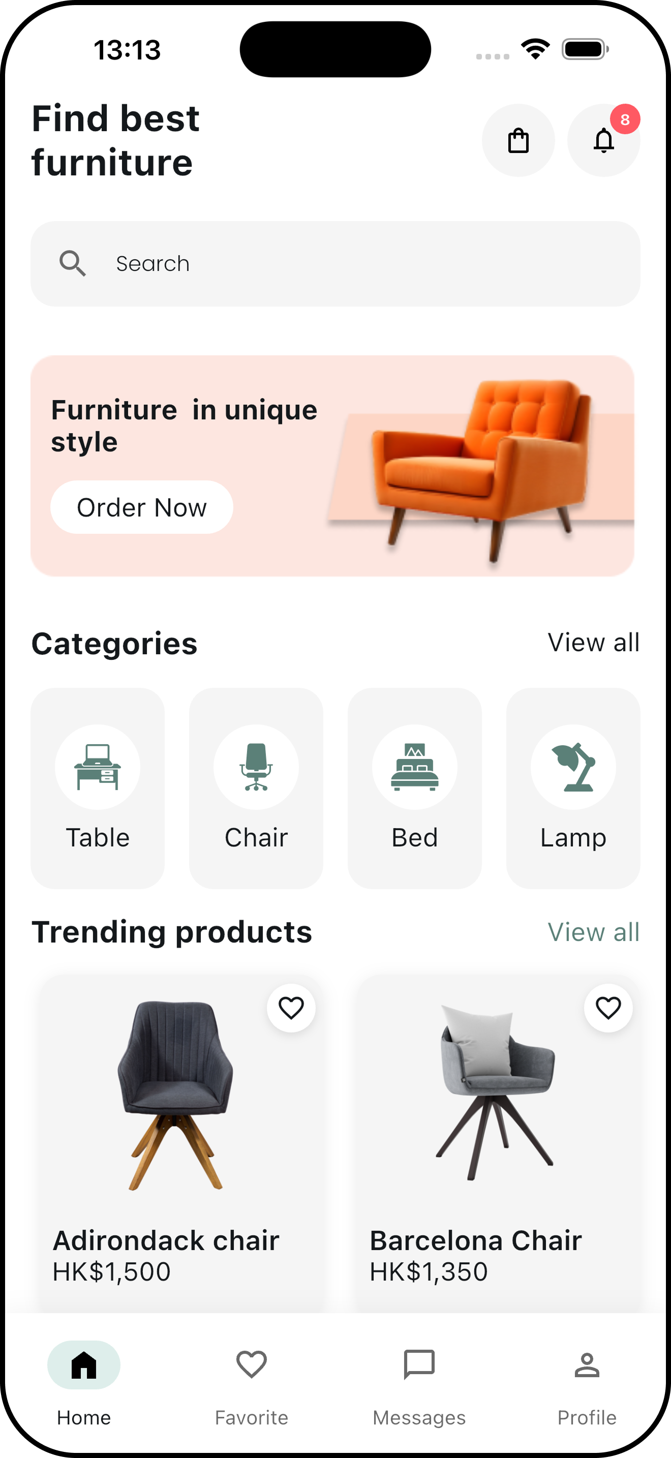 Furn-Space Home Dashboard