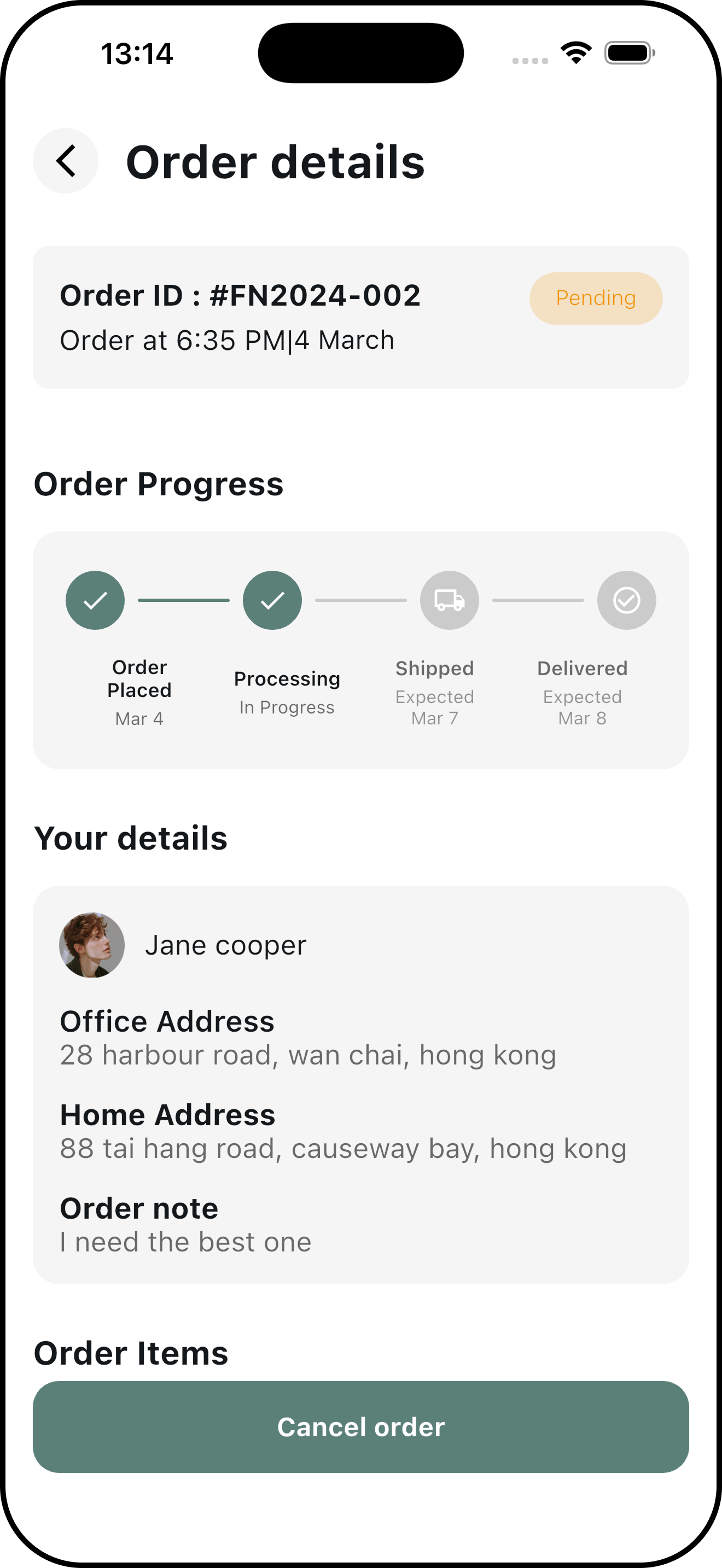 Furn-Space Order Tracking