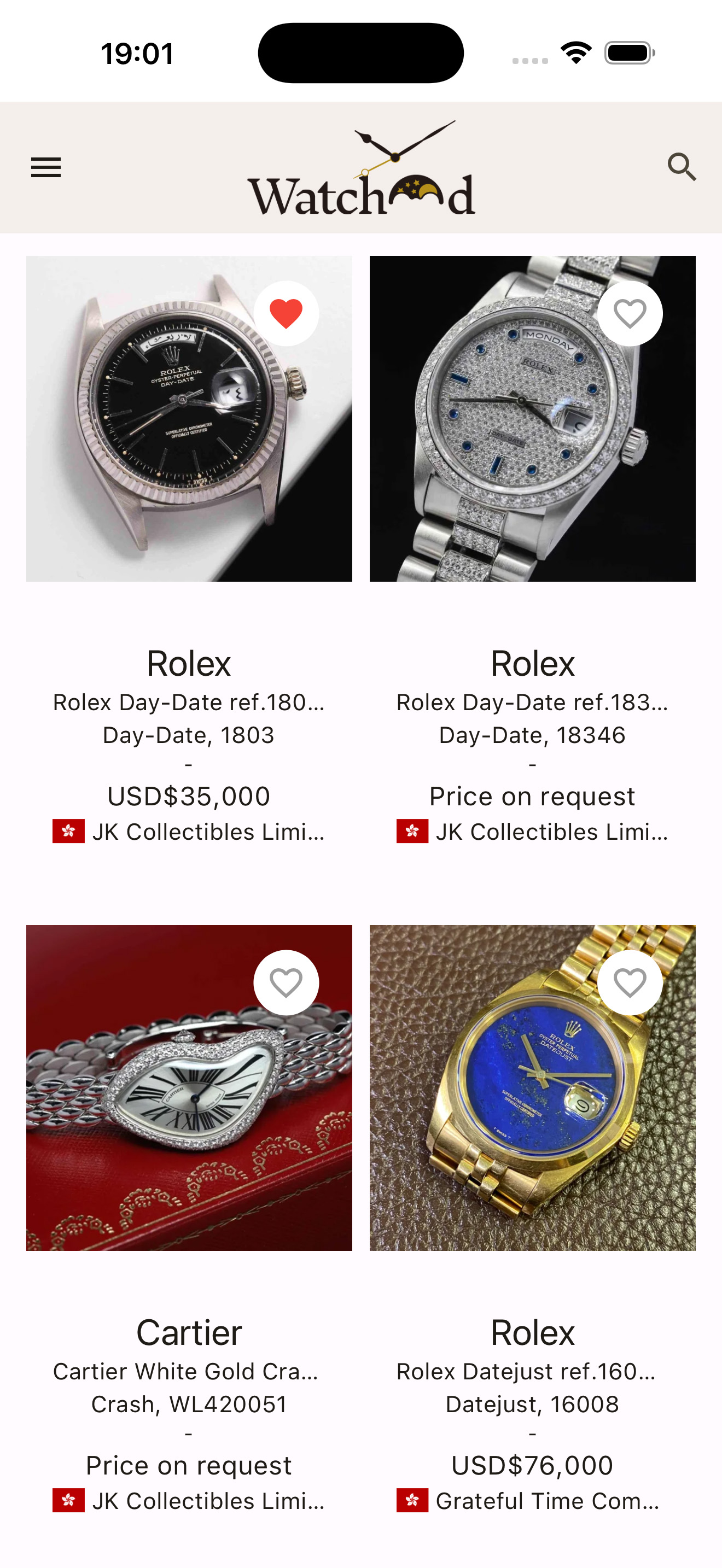 Watchood Watch Listings